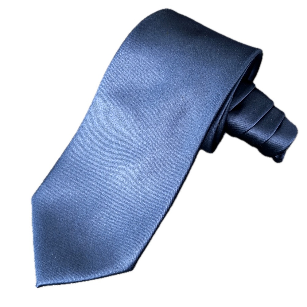 EUC Croft & Barrow Business Casual Mens Necktie 100% Polyester Navy Blue